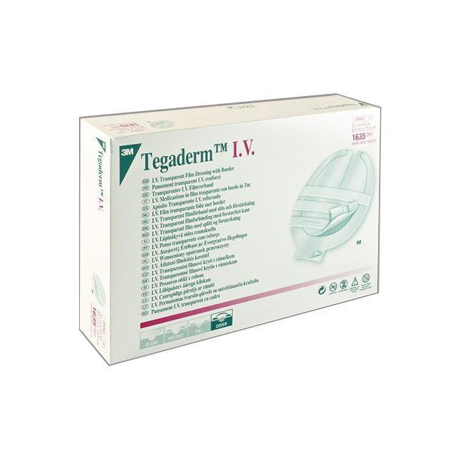 3M1635 Tegaderm I.V. Transparent Film Dressing, 3.5" x 4.25", 50EA/BX