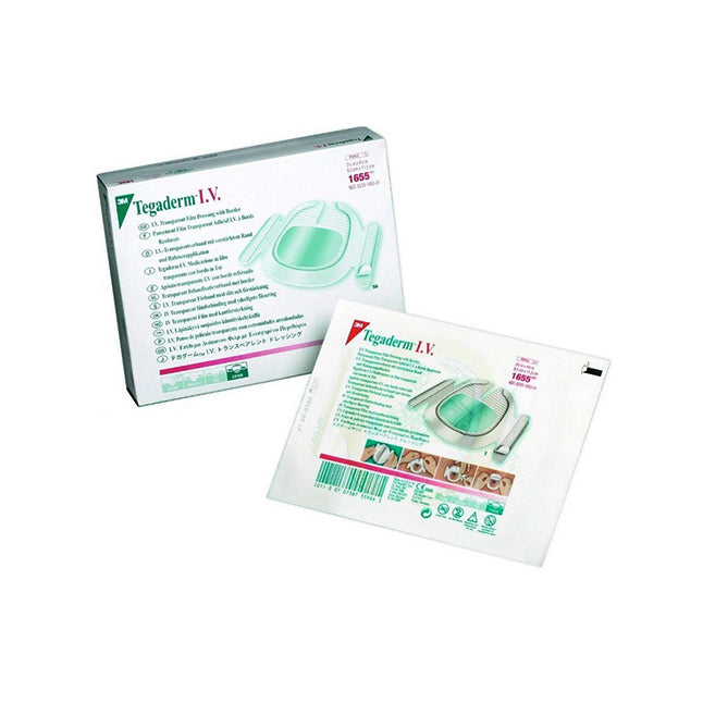 3M1655 Tegaderm I.V. Transparent Film Dressing, 3.5" x 4.5", 50EA/BX