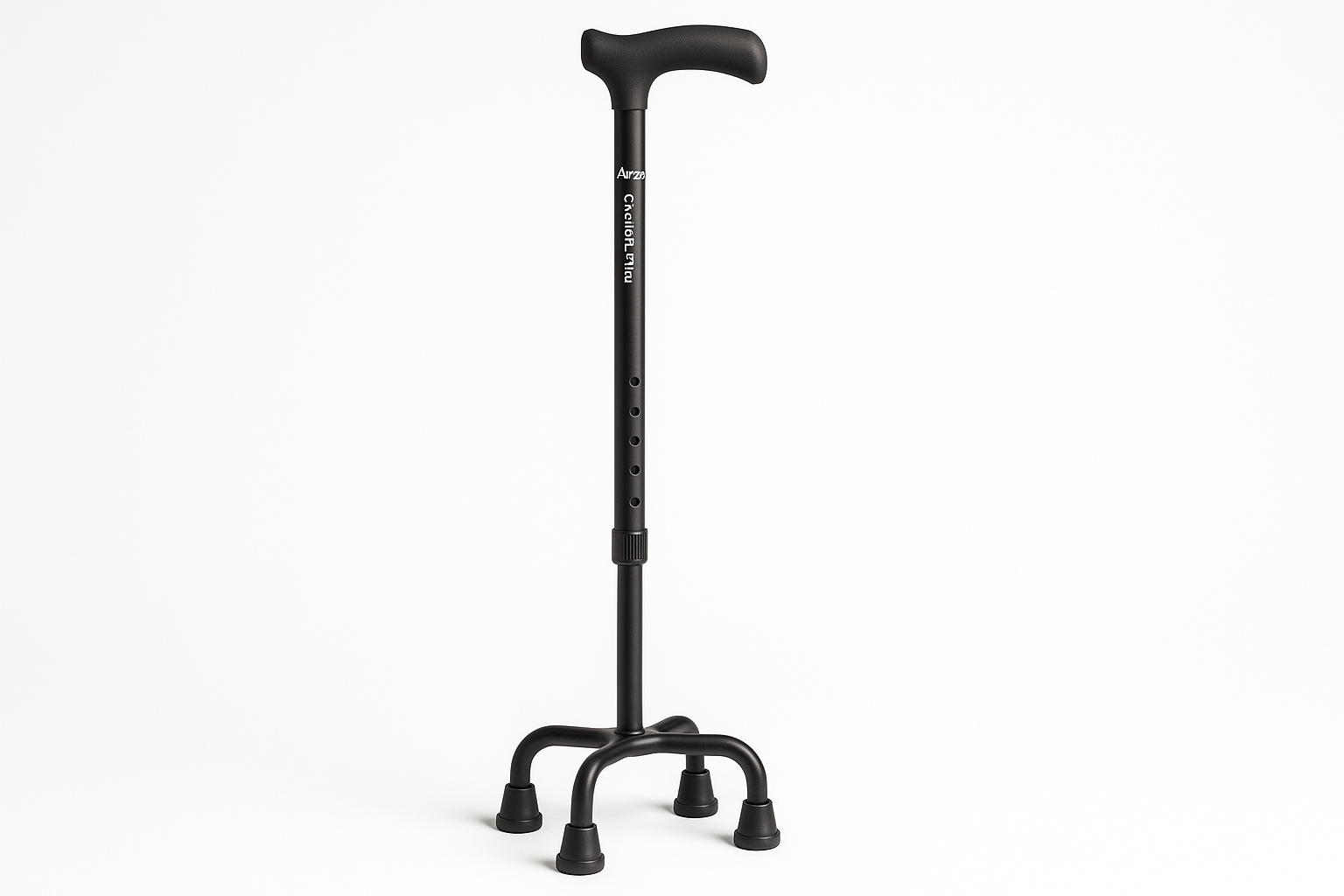 770-854 Airgo Comfort-Plus Adjustable Quad Cane, Small Base, 28" to 39" Black, 1/EA