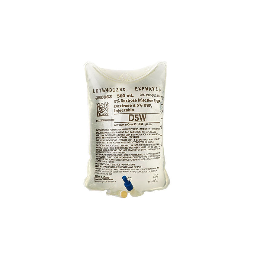 BAXJB0063 5% Dextrose Injection Solution, 500mL, 24EA/CA