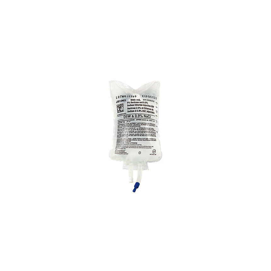 BAXJB1063 5% Dextrose and 0.9% Sodium Chloride Injection Solution, 500mL, 24EA/CA