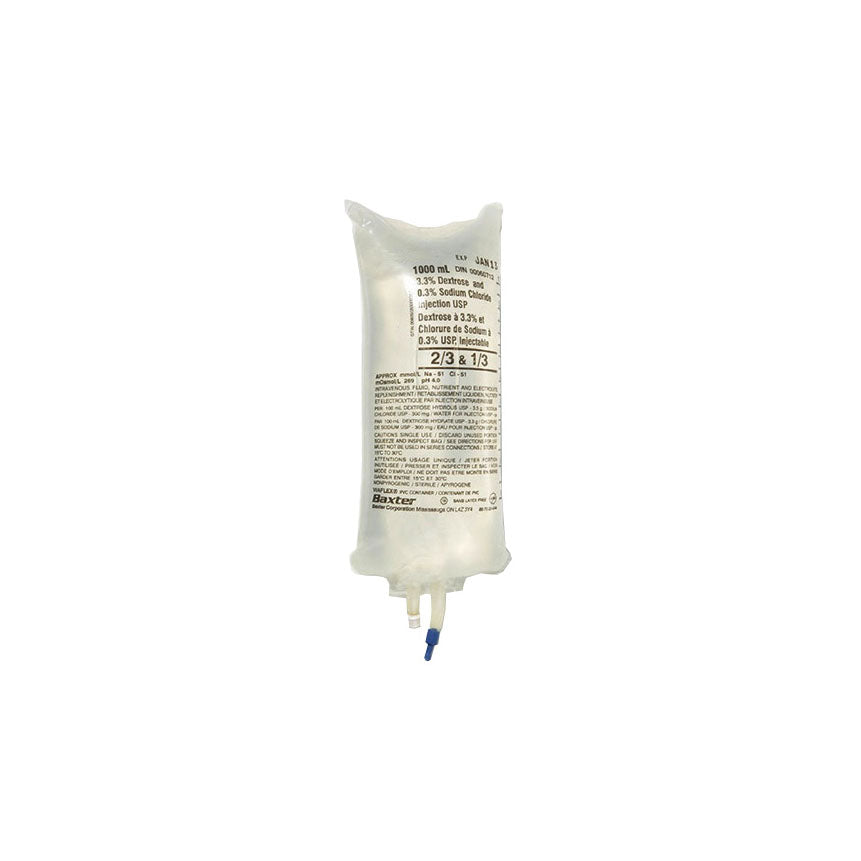 BAXJB1434 40mml Potassium Chloride In 3.3% Dextrose 0.3% Sodium Chloride Injection Solution, 1000mL, 12EA/BX