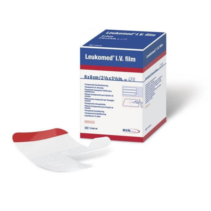 BSN7239000 Leukomed IV Transparent Film Dressing, 6cm x 8cm, 50EA/BX