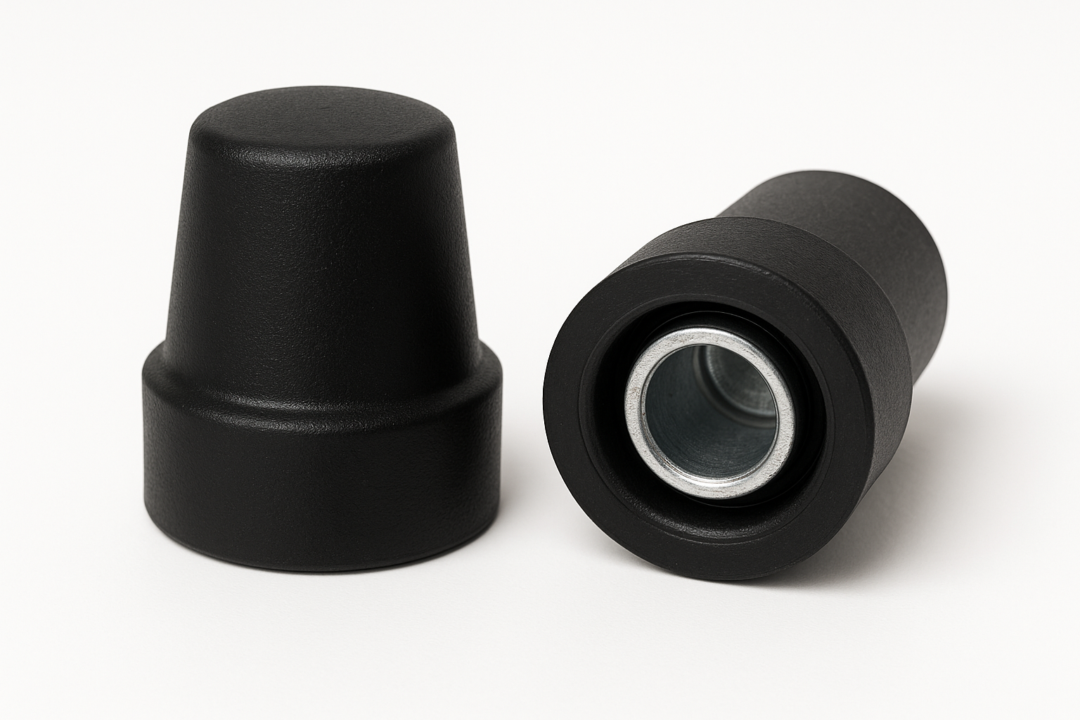 Cane Tip with Metal Insert Black 1 inch