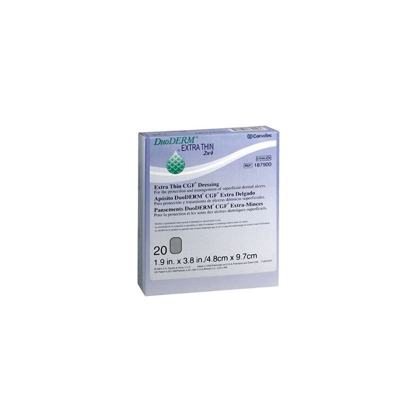 CON187900 DuoDERM Extra Thin Dressing, Beige, Rectangular, 4" x 2", 20EA/BX