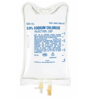IC07983350 0.9% Sodium Chloride Injection, USP, 500mL Bag, 2 Port, 18EA/CA