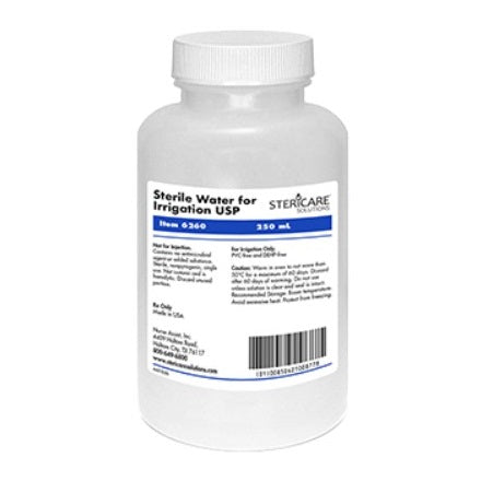 IC6260 Sterile Water for Irrigation USP in Plastic Pour Bottle, 250mL, 24EA/CA