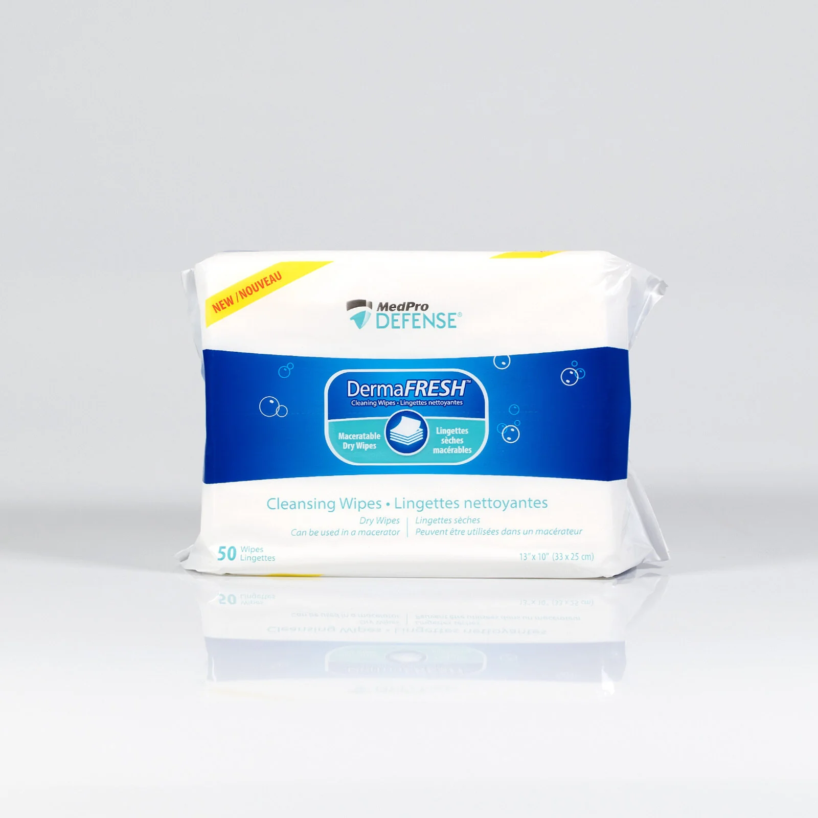 760-080 DermaFRESH Maceratable Personal Dry Cleansing Wipes, 50EA/BX