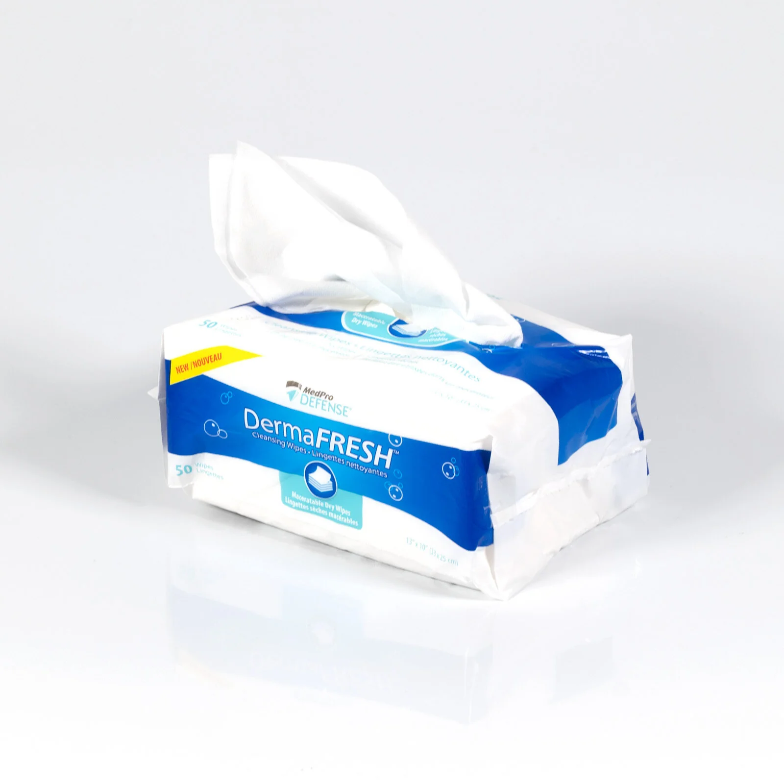 760-080 DermaFRESH Maceratable Personal Dry Cleansing Wipes, 50EA/BX
