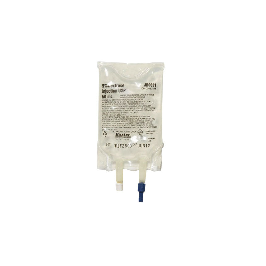 JB0081P 5% Dextrose Injection Solution, Quad Pack, 50mL, 96EA/CA