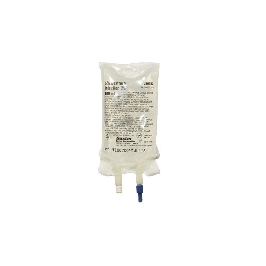 JB0082P 5% Dextrose Injection Solution, Quad Pack, 100mL, 96EA/CA