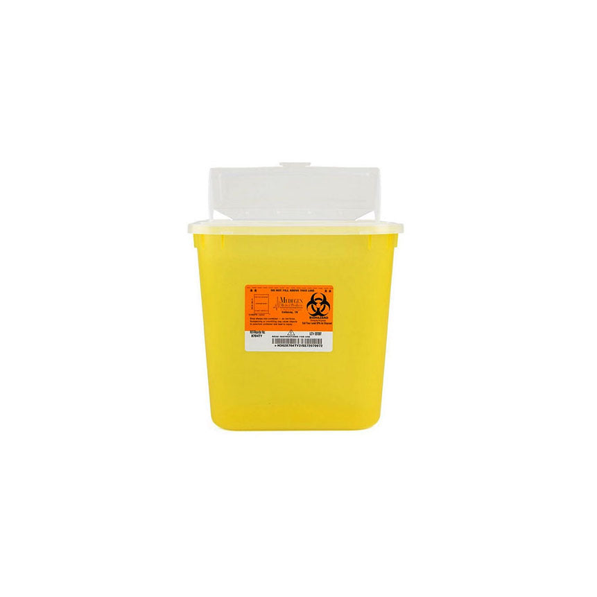 M8704TY Sharps Container, Large, Yellow/Black, 2GL, 1/EA
