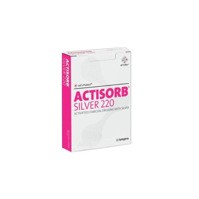 MAS105 Actisorb Silver 220, Activated Charcoal Dressing, 10.5cm x 10.5cm, 10EA/BX