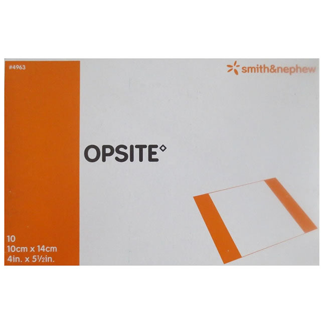 SN4963 OPSITE Transparent Adhesive Polyurethane Film Dressing, 10cm x 14cm, 10EA/BX