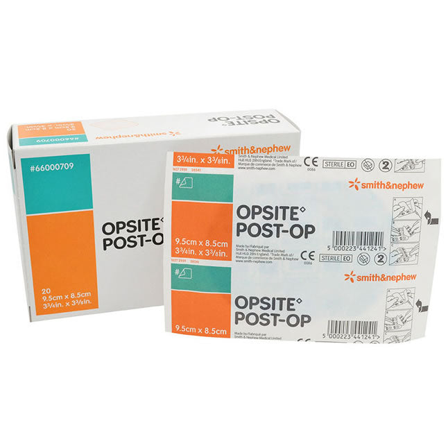SN66000709 OPSITE Post-Op Transparent Waterproof Dressing, with Absorbent Pad, 9.5cm x 8.5cm, 20EA/BX