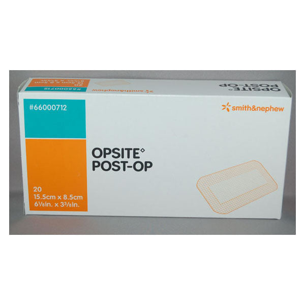 SN66000712 OPSITE Post-Op Transparent Waterproof Dressing, with Absorbent Pad, 15.5cm x 8.5cm, 20EA/BX