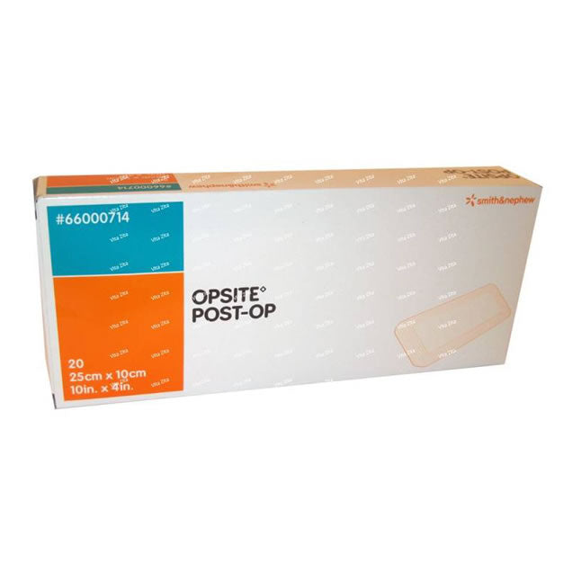 SN66000714 OPSITE Post-Op Transparent Waterproof Dressing, with Absorbent Pad, 25cm x 10cm, 20EA/BX
