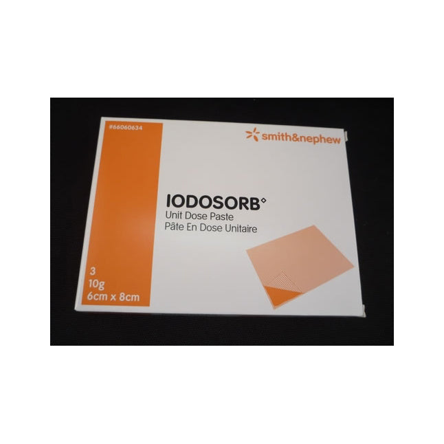SN66060634 IODOSORB Cadexomer Iodine Paste Dressing, 6cm x 8cm, 10gm, 3EA/BX