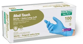 MediTouch Exam Glove, Nitrile, Blue, Powder Free 100EA/BX