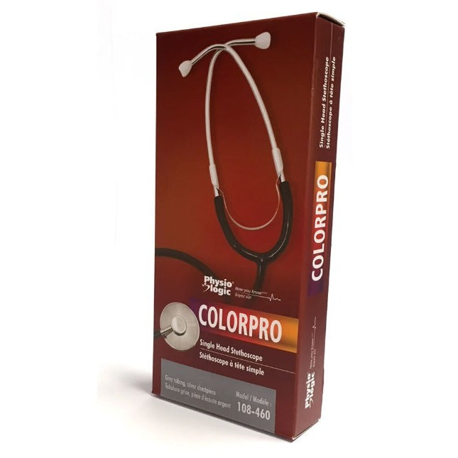 108-460 Color Pro Single Head Stethoscope, Silver Chestpiece, Grey Tubing, 1/EA