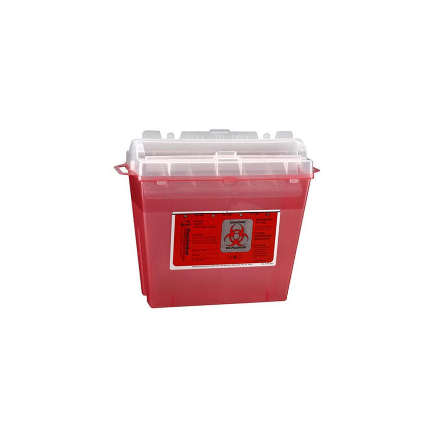 175-030 Sentinel Sharps Container, Translucent Red, 5qt, 32EA/CA