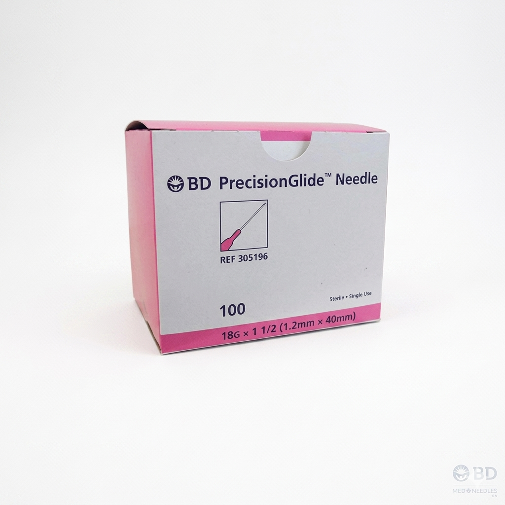 BD305196 PrecisionGlide Needle, Single-Use, Sterile, 18GA x 1.5", 100EA/BX