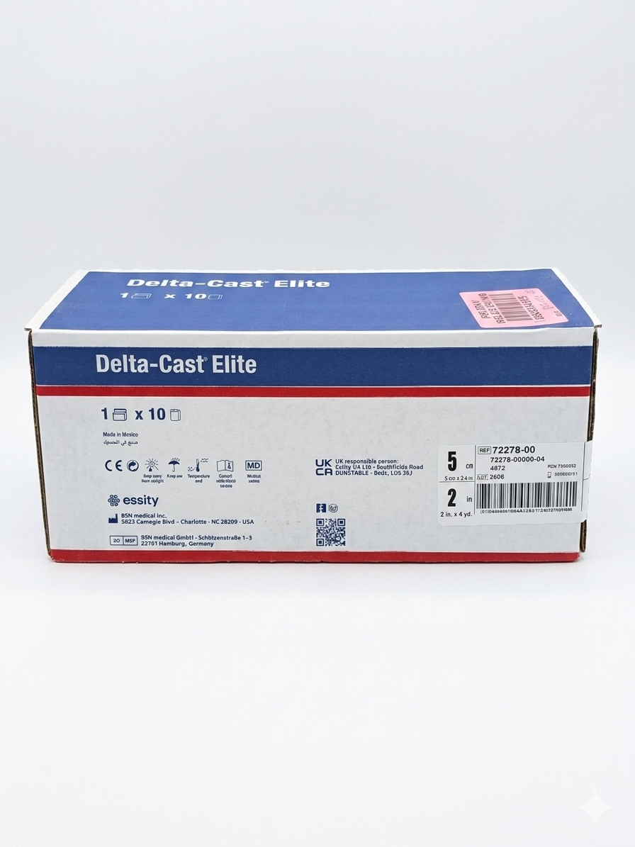 BSN 7227800 Delta-Cast Elite Cast Tape, BLACK Polyester, Conformable 5CM x 3.6M (2" x 4YD.) 10/BX