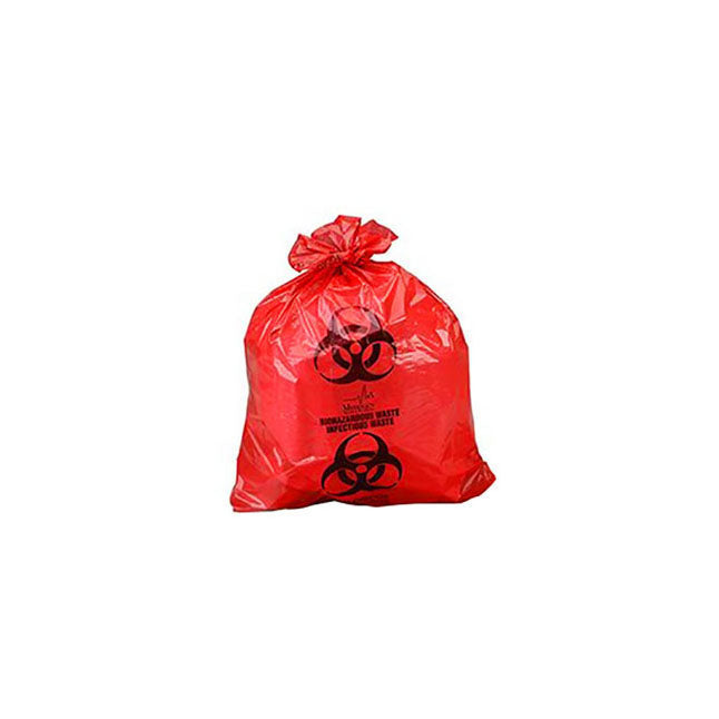 2042 Biohazardous Waste Bag, LLDPE Film, Flat Pack, Red/Black, 30.5" x 41" 250EA/CA