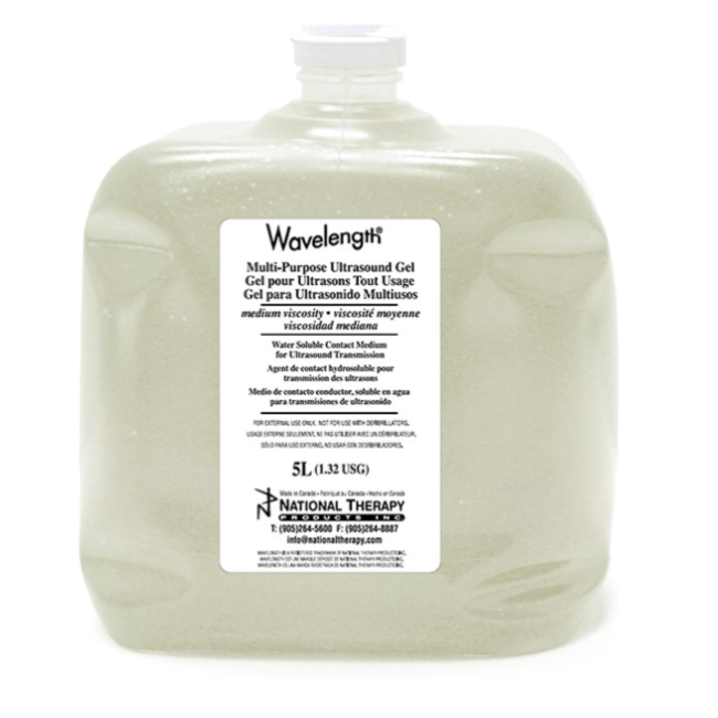 NTPC500X Wavelength Gel ultrasound Wavelength clear, medium viscosity, 5 L 1/EA