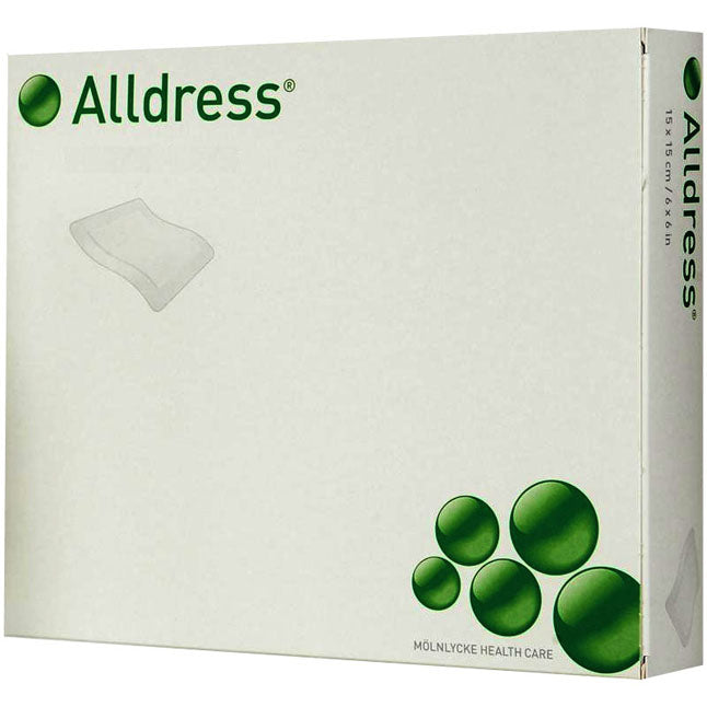 265320 Alldress Adhesive Dressing, Absorbent, Vapour-Permeable, 10cm x 10cm, 10EA/BX