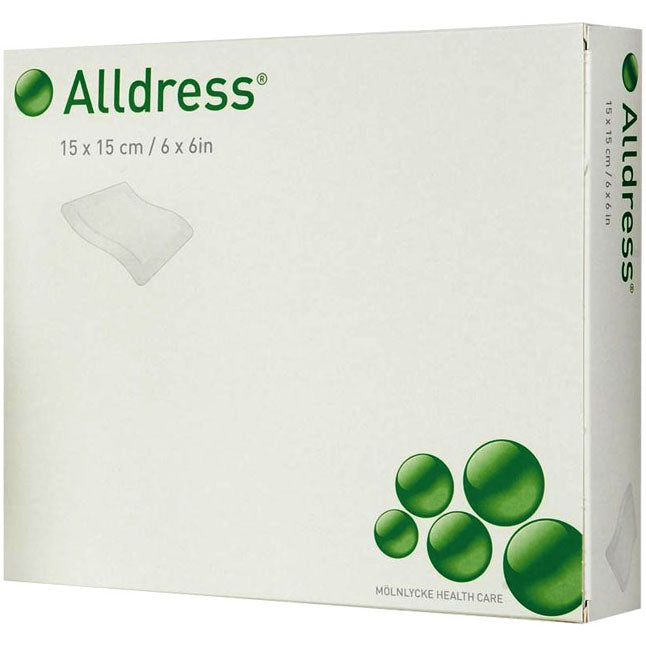 265340 Alldress Adhesive Dressing, Absorbent, Vapour-Permeable, 15cm x 15cm, 10EA/BX