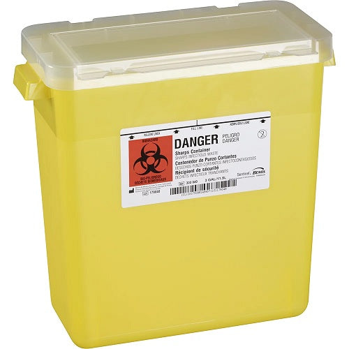303-040 Sentinel Sharps Container, 3GL, Yellow, 1/EA
