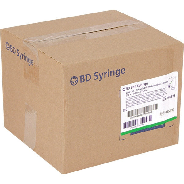 BD309575 General use Syringe with PrecisionGlide Detachable Needle, 3cc, 21GA x 1", 100EA/BX