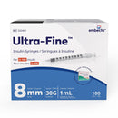 320469 Insulin Syringe, Self-Contained, Ultra-Fine II Short Needle, 1mL, 30GA x 5/16" 100EA/BX