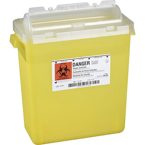333-040 Sentinel Sharps Container, 3GL, Yellow, 1/EA