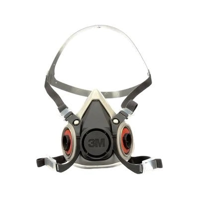 3M6200 Respirator, 6000 Series, Half Facepiece, Medium, Gray, 1/EA