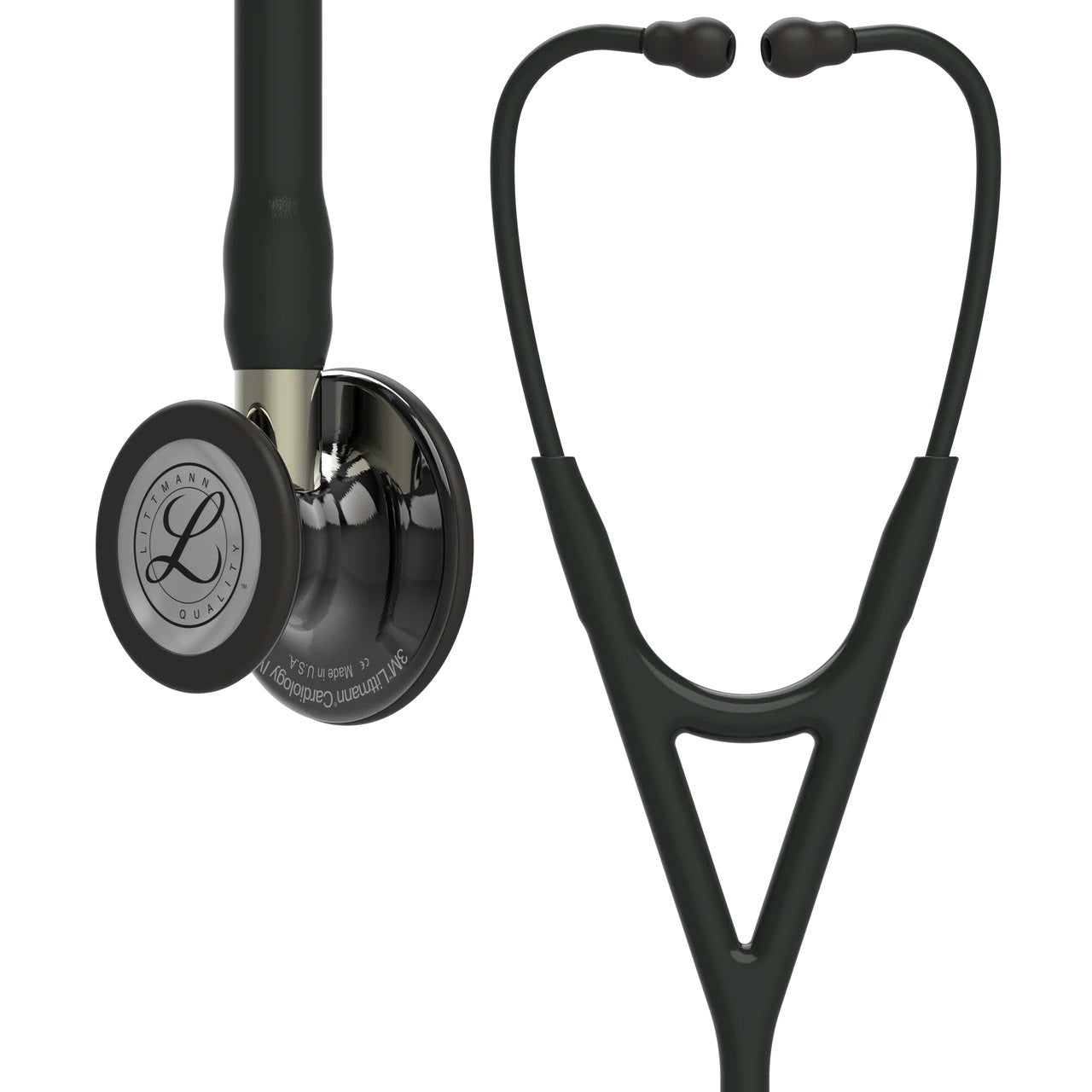 3M6204 Littmann Cardiology IV Stethoscope, 27", Black-Champagne, 1/EA