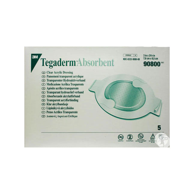 3M90805 Tegaderm Acrylic Dressing, Clear, 5EA/BX