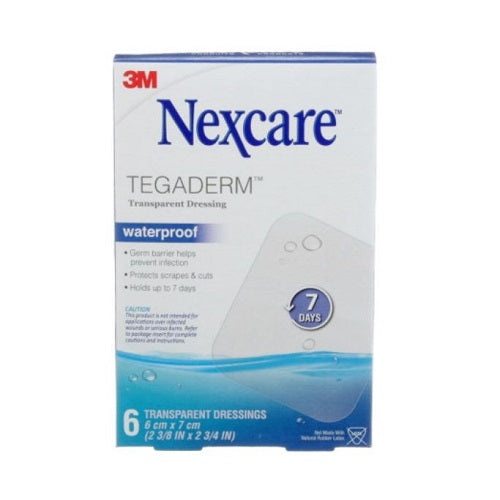 3MH1624-06-CA Nexcare Tegaderm Transparent Waterproof Dressing, 6cm x 7cm, 6EA/BX