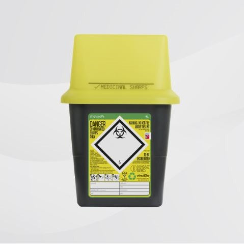 51005430 Sharpsafe Sharps Container, 4L, 50EA/CA