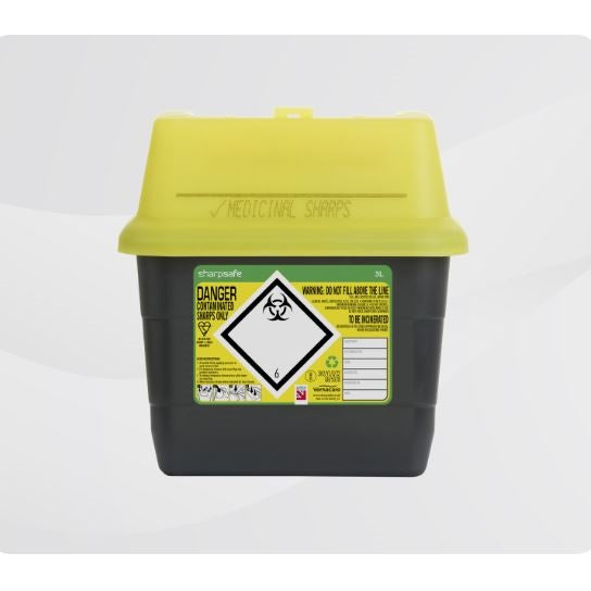 51455430 Sharpsafe Sharps Container, 3L, 50EA/CA