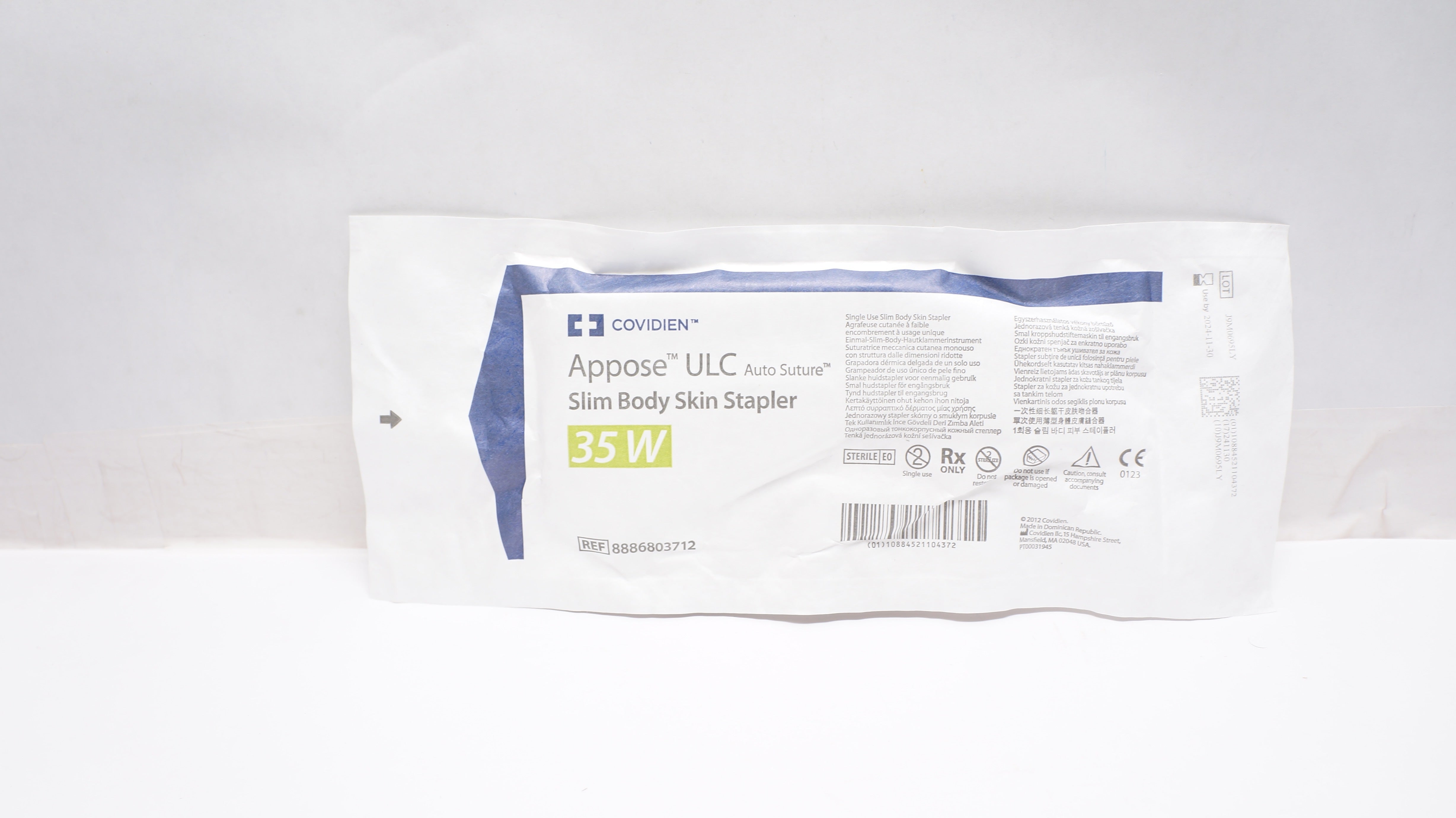 TY8886803712 Appose Skin Stapler, with 35 Wide Staples, Disposable 12EA/BX