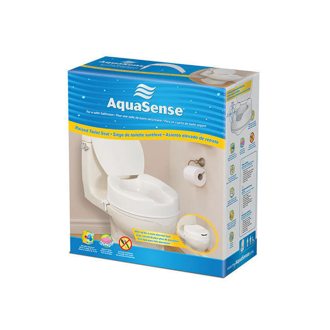 770-629 AquaSense Elongated Raised Toilet Seat, with Lid, 4" 1/EA