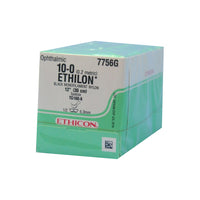 7756G Ethilon Non Absorbable Suture, Nylon 6, Size 10-0, 5.5mm 12EA/CA