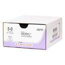 J-421H Absorbable Suture, Polyglactin 910 Coated Vicryl, Undyed, Size 5-0, 19mm 36EA/BX