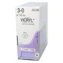 J-423H Absorbable Suture, Polyglactin 910 Coated Vicryl, Undyed, Size 3-0, 19mm 36EA/BX