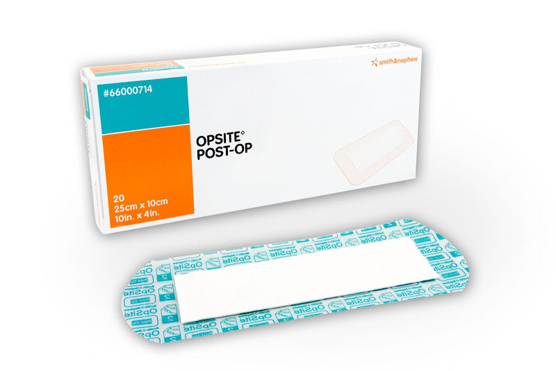 SN66000714 OPSITE Post-Op Transparent Waterproof Dressing, with Absorbent Pad, 25cm x 10cm, 20EA/BX