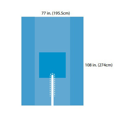A29436 Split Drape, Sterile, 77"x108", 2.5" x 37" Split, 10EA/CA