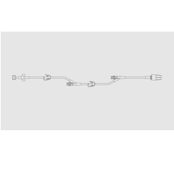 AL37262E SmartSite Extension Set, 2 Pinch Clamps, 2 SmartSite Needle-Free Valves 7", 32" from Fixed Male Luer Lock, 100EA/CA