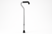 Aluminum Cane Offset Handle Silver